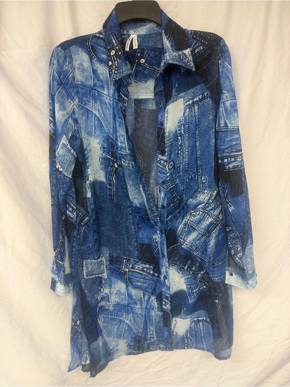 Live 4 Truth - Sheet Blue Denim-Print Women's Lightweight Dress
